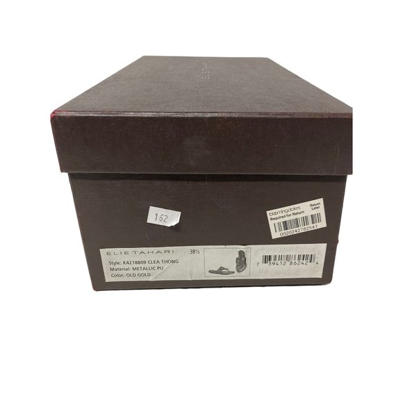 Like New Elie Tahari Womens Sandals Size 8 Clea Thong Metallic Gold - Picture 8 of 8